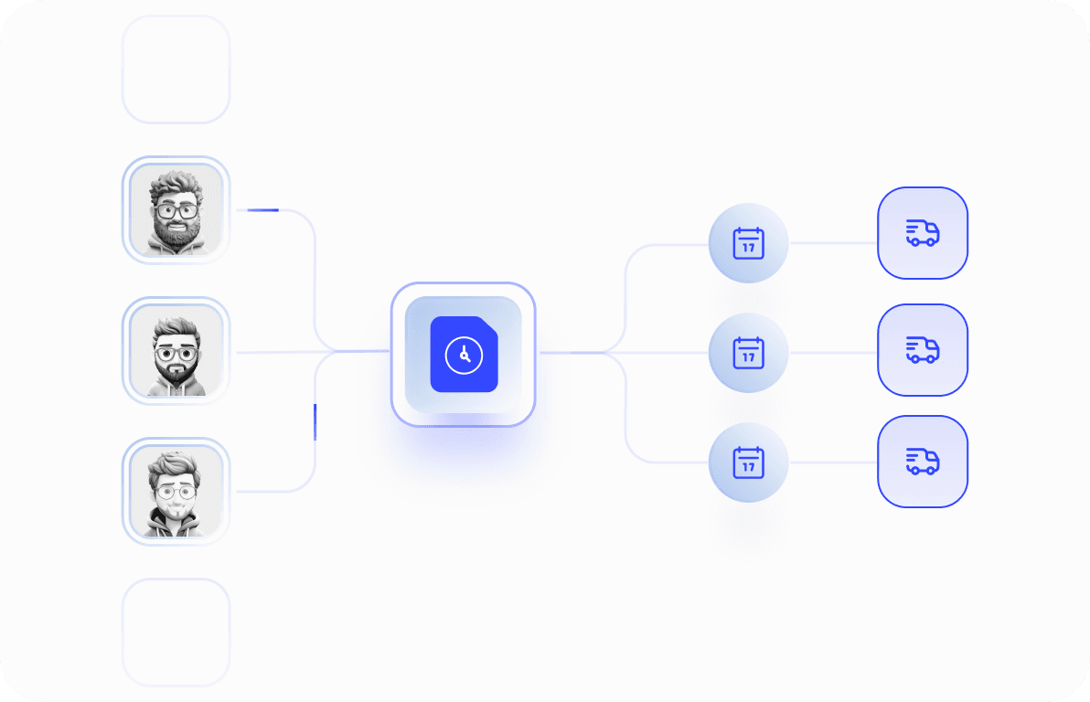 Schema di pianificazione: i driver vengono assegnati ai turni e ai veicoli da ProShift
